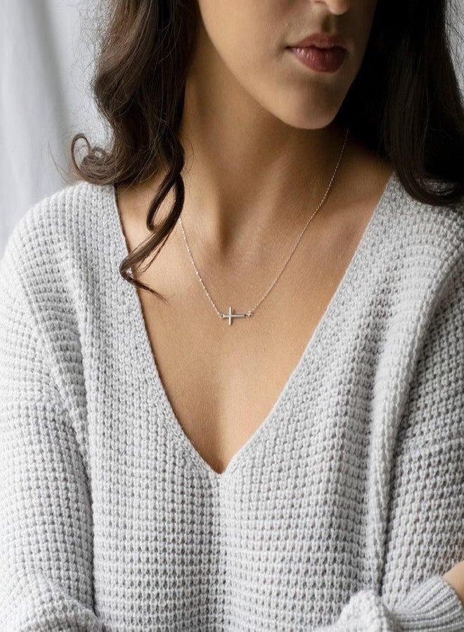 Collner Cross Necklace for Women Sterling Silver Cross Necklace Pendant Dainty Choker Necklace for Women Trendy Jewelry Gifts for Women - Image 3